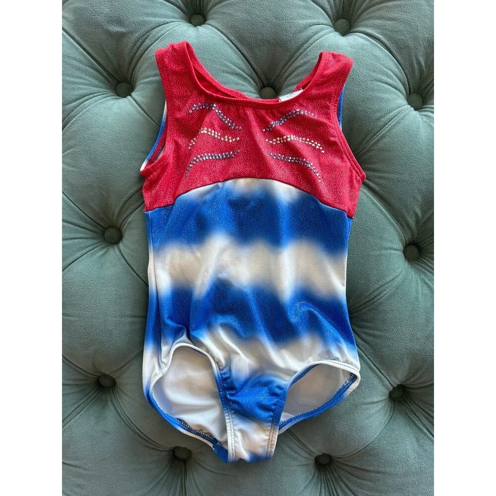 Gymboree Girls Shirt and Leotard Bundle Red White and Blue